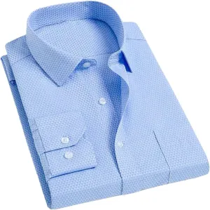 Men's Long Sleeve Wrinkle-Resistant Business Shirt Business Casual Slim Fit Blouse Dress Shirt