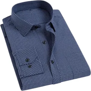 Men's Long Sleeve Wrinkle-Resistant Business Shirt Business Casual Slim Fit Blouse Dress Shirt