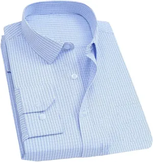 Men's Long Sleeve Wrinkle-Resistant Business Shirt Business Casual Slim Fit Blouse Dress Shirt