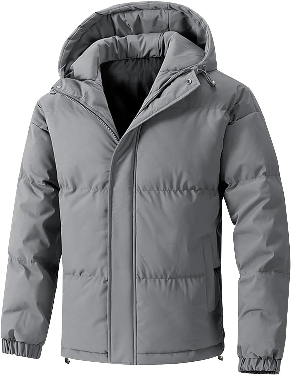 Men's Puffer Jacket Fleece Lined down Coat Fur Hood Winter Coat Water Resistant Parka Windbreaker Ski Jacket