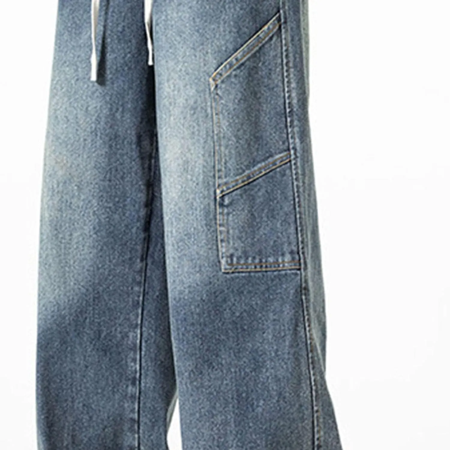 Men's Slim Fit Jeans Men's Stretch Wide Leg Jeans Work Stylish Straight Leg Comfortable Wide Waist Casual Pants