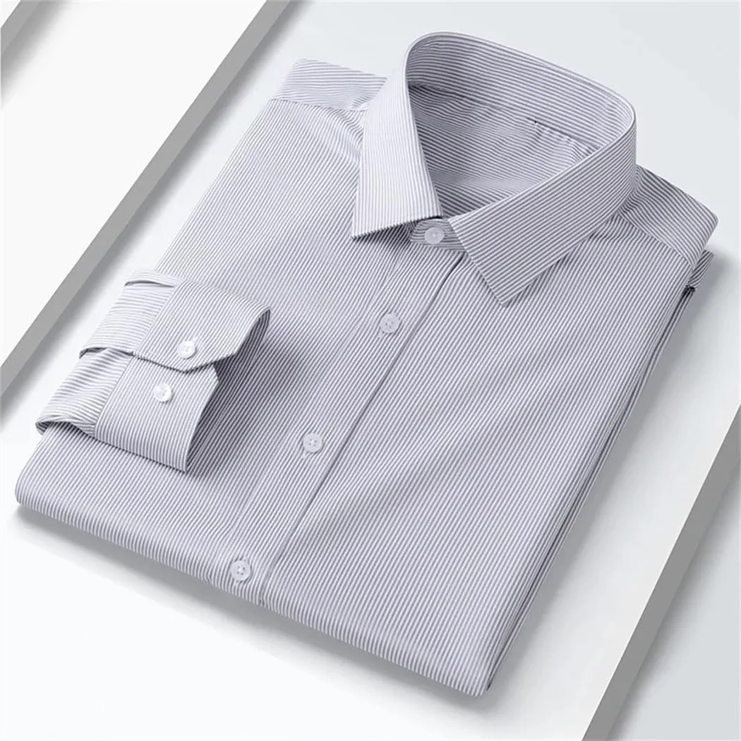 Men's Slim Fit Stretch Dress Shirt - Long Sleeve Anti-Wrinkle Business Shirt, Office Work Blouse