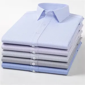 Men's Slim Fit Stretch Dress Shirt - Long Sleeve Anti-Wrinkle Business Shirt, Office Work Blouse
