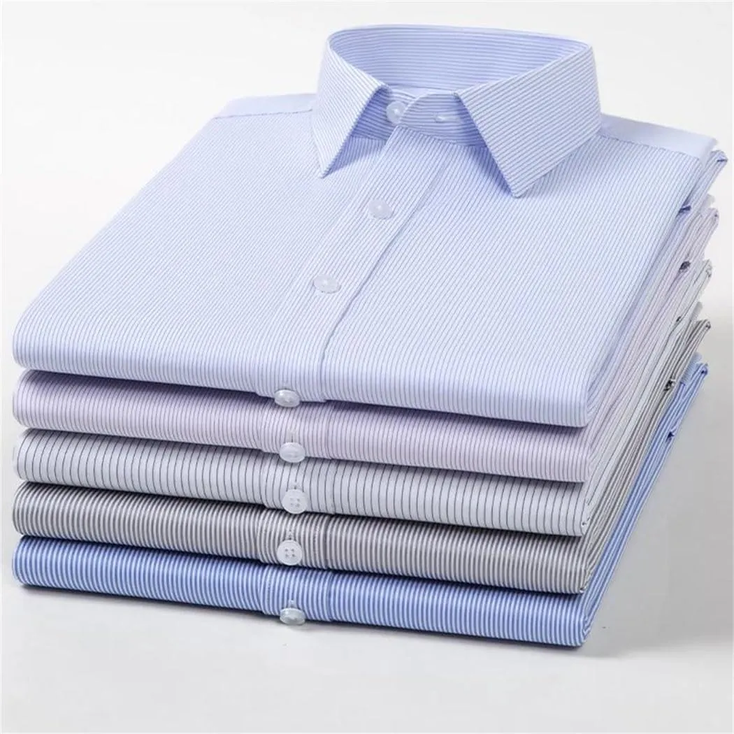 Men's Slim Fit Stretch Dress Shirt - Long Sleeve Anti-Wrinkle Business Shirt, Office Work Blouse