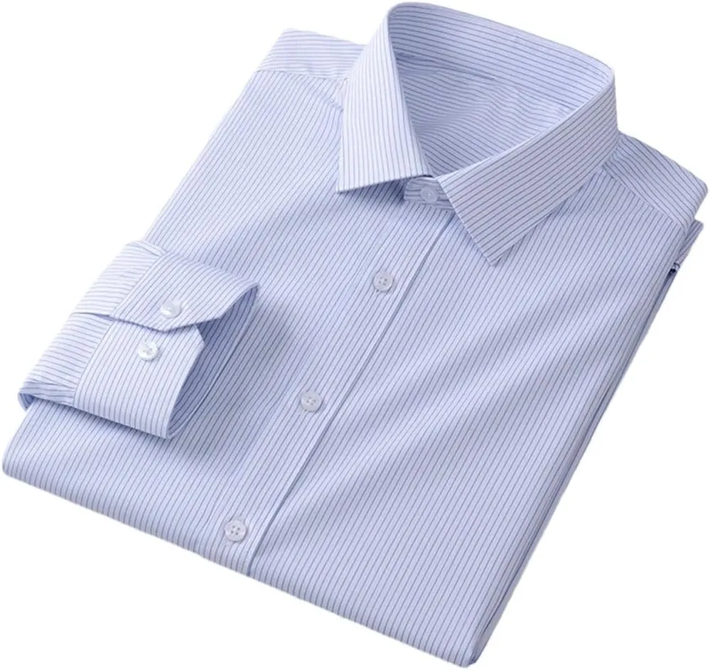 Men's Slim Fit Stretch Dress Shirt - Long Sleeve Anti-Wrinkle Business Shirt, Office Work Blouse