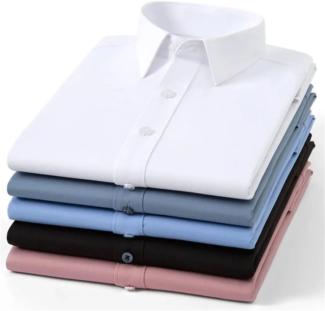 Men's Slim Fit Stretch Dress Shirt - Long Sleeve Anti-Wrinkle Business Shirt, Office Work Blouse