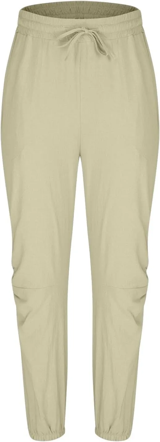 Men's Summer Linen Pant Casual Regular Fit Hemmed Dress Pants Loose Fit Drawstring Elastic Waist Trousers Comfortable