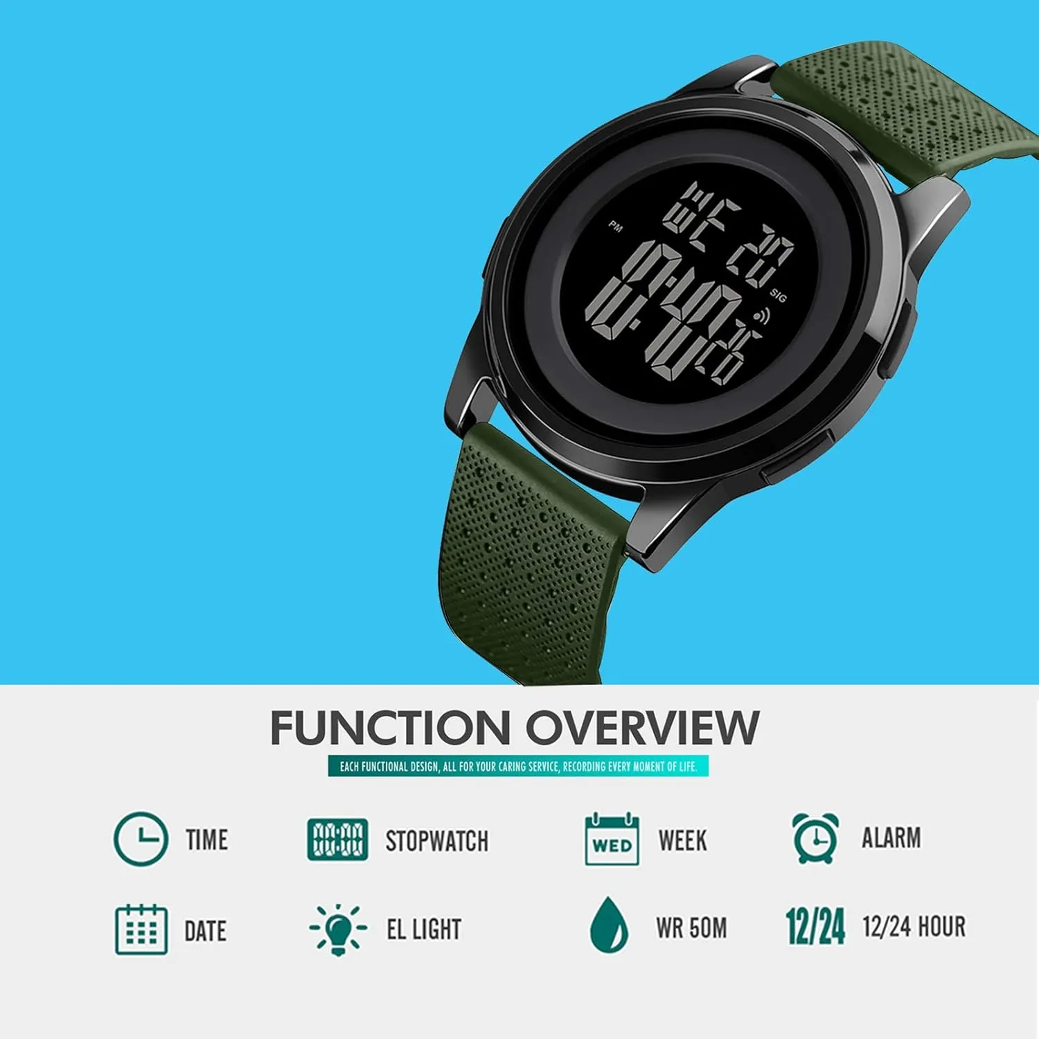 Mens Watch Ultra-Thin Digital Sports Watch Waterproof Stainless Steel Fashion Wrist Watch for Men Women
