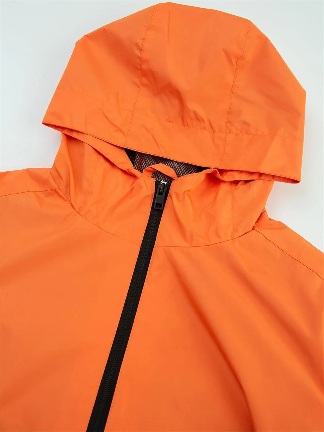 Men's Wind Resistant Front Zip Jackets Hooded Lightweight Packable Windbreaker Coats