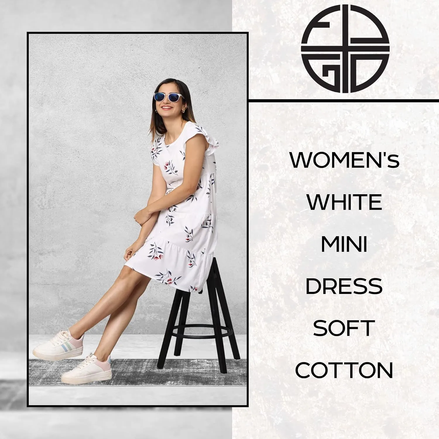 Mini Dress Soft Cotton - Simple Elegant & Professional - for All Occasions - Women & Teens