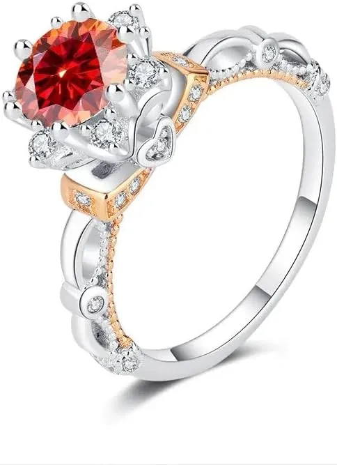 Moissanite Engagement Wedding Ring | Lab Grown 1 Carat Diamond & 18k Gold Plated Ring | Moissanite Rings for Women | S925 Sterling Silver Rings | Moissanite Ring | Gold Rings for Women