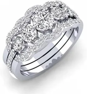 Moissanite Wedding Band Ring | Lab Grown 1 Carat Diamond & 18k Gold and Silver Plated Ring | Moissanite Rings for Women | S925 Sterling Silver Rings | Moissanite Ring | Gold Rings for Women Silver / 6
