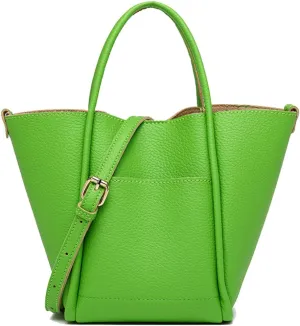 Molodo Handbags for Women Vegan Leather Satchel Bag Stylish Solid Color Shoulder Bucket Bag