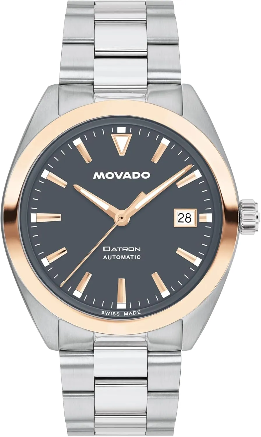 Movado Heritage Datron Automatic Men's Luxury Watch - Swiss Self-Winding Movement, Stainless Steel Bracelet, Water Resistance