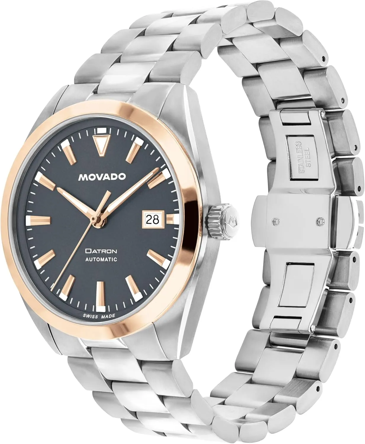 Movado Heritage Datron Automatic Men's Luxury Watch - Swiss Self-Winding Movement, Stainless Steel Bracelet, Water Resistance