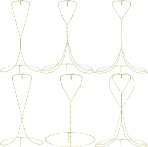NEWITIN 6 Pieces Gold Sexy Body Chains for Women Summer Beach Belly Waist Chains Layered Rhinestone Body Jewelry for Women
