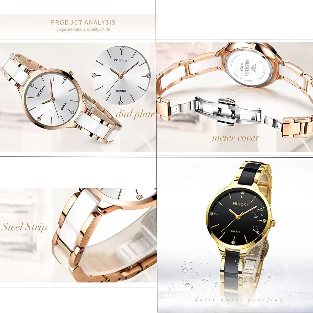 NIBOSI Women Watches Rose Gold Fashion Ladies Female Dress Luxury Simple Waterproof Stainless Girls Wife Gifts Wrist Watch