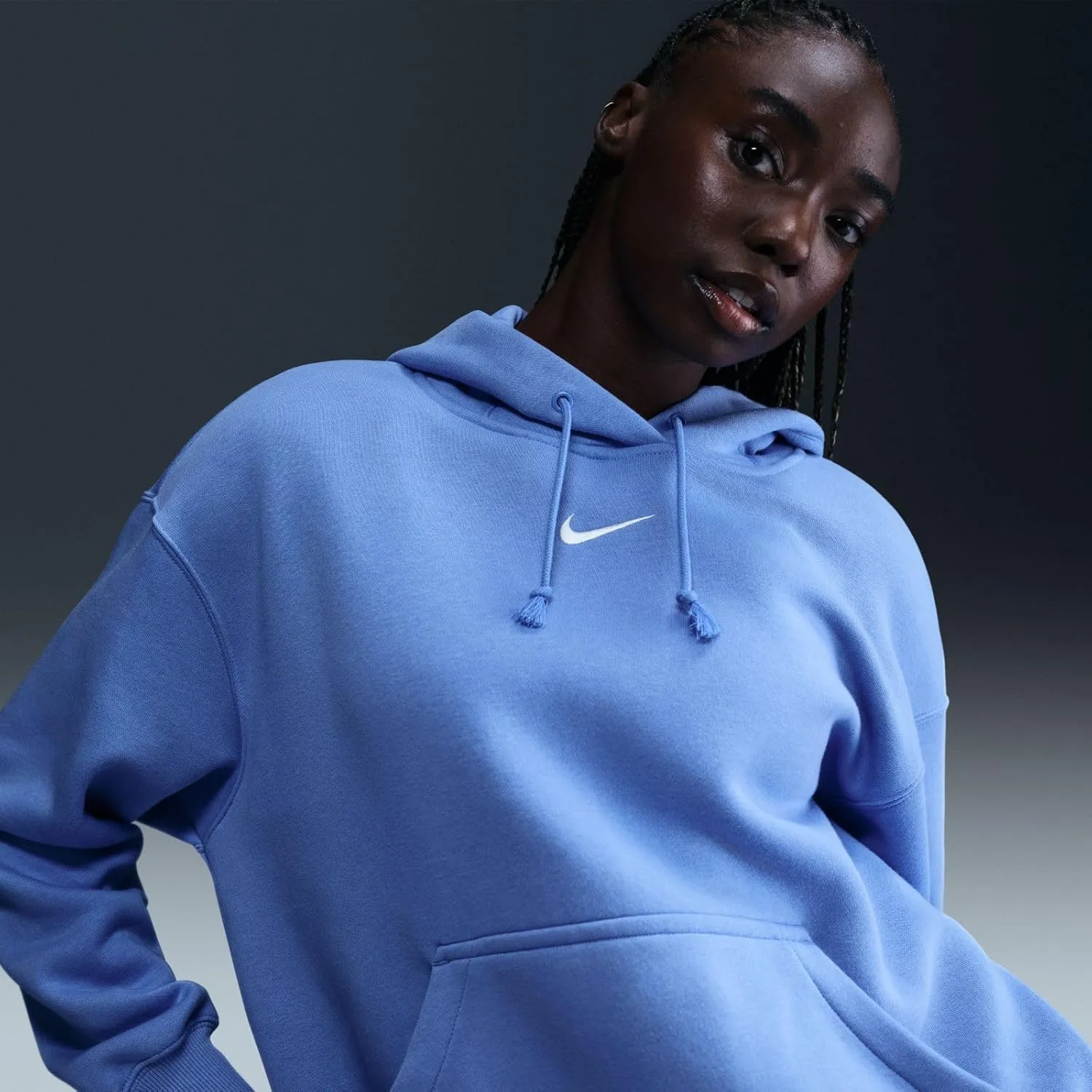 Nike Sportswear Phoenix Fleece Women's Oversized Pullover Hoodie (DQ5860-494, Royal Pulse/Sail)