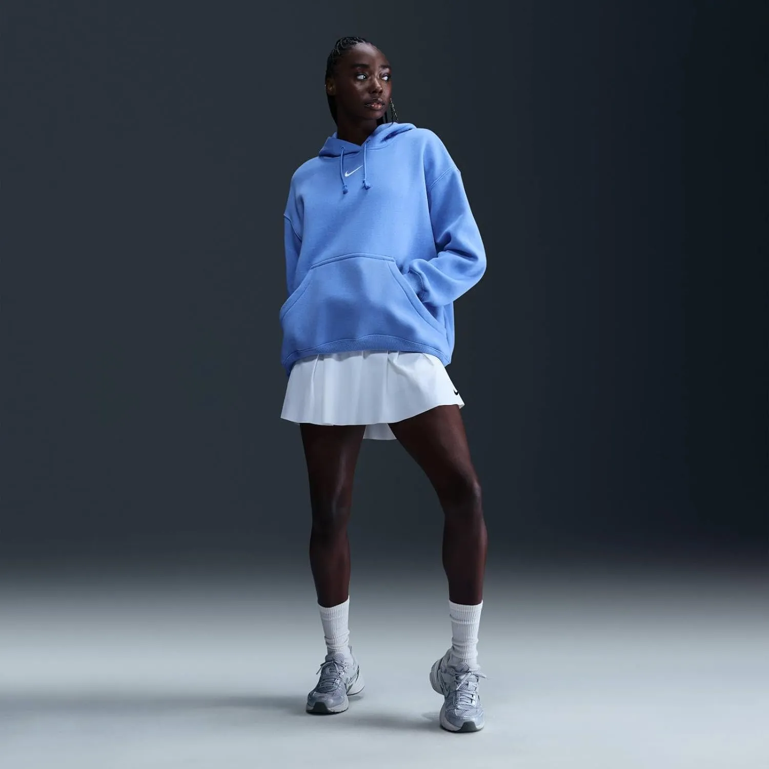 Nike Sportswear Phoenix Fleece Women's Oversized Pullover Hoodie (DQ5860-494, Royal Pulse/Sail)