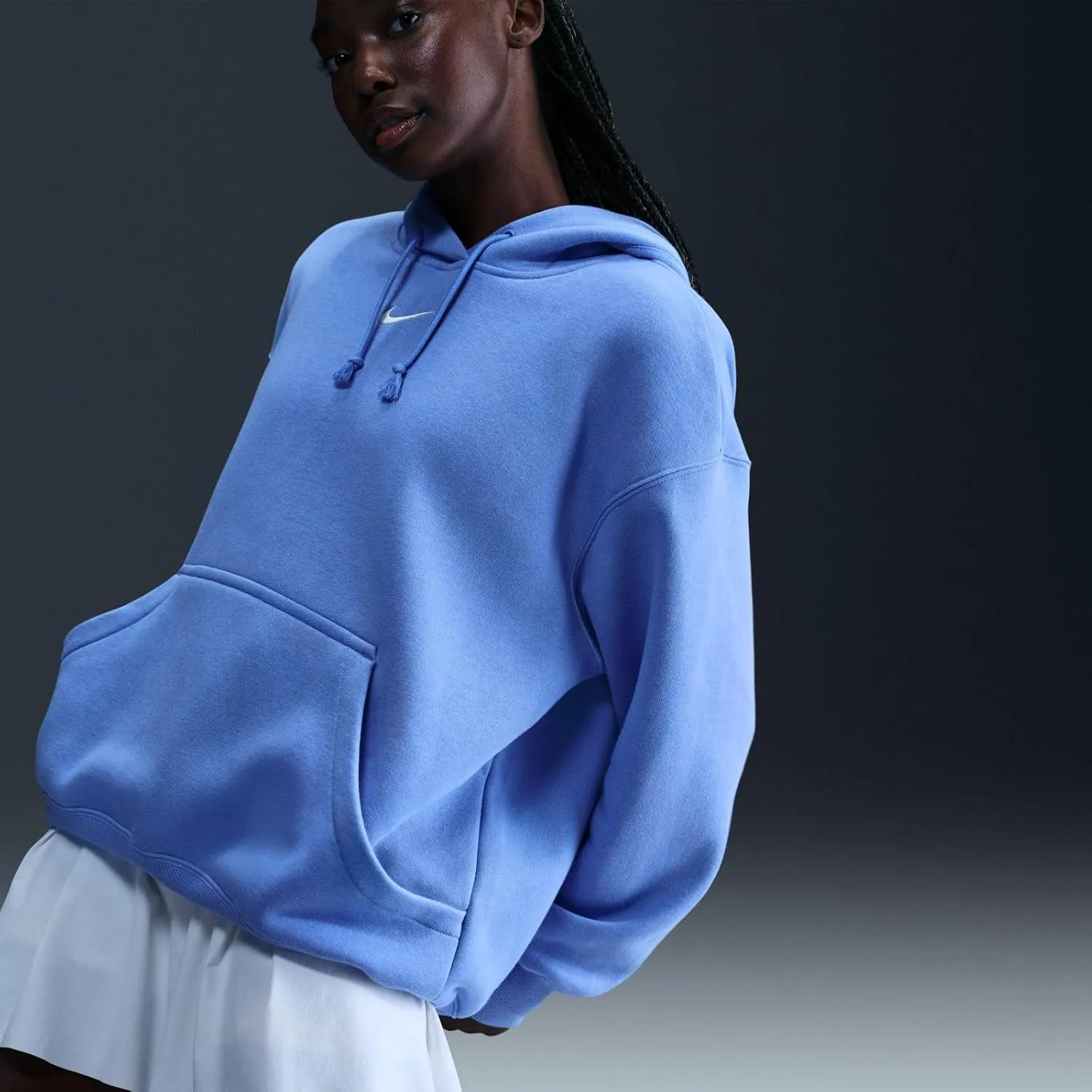 Nike Sportswear Phoenix Fleece Women's Oversized Pullover Hoodie (DQ5860-494, Royal Pulse/Sail)