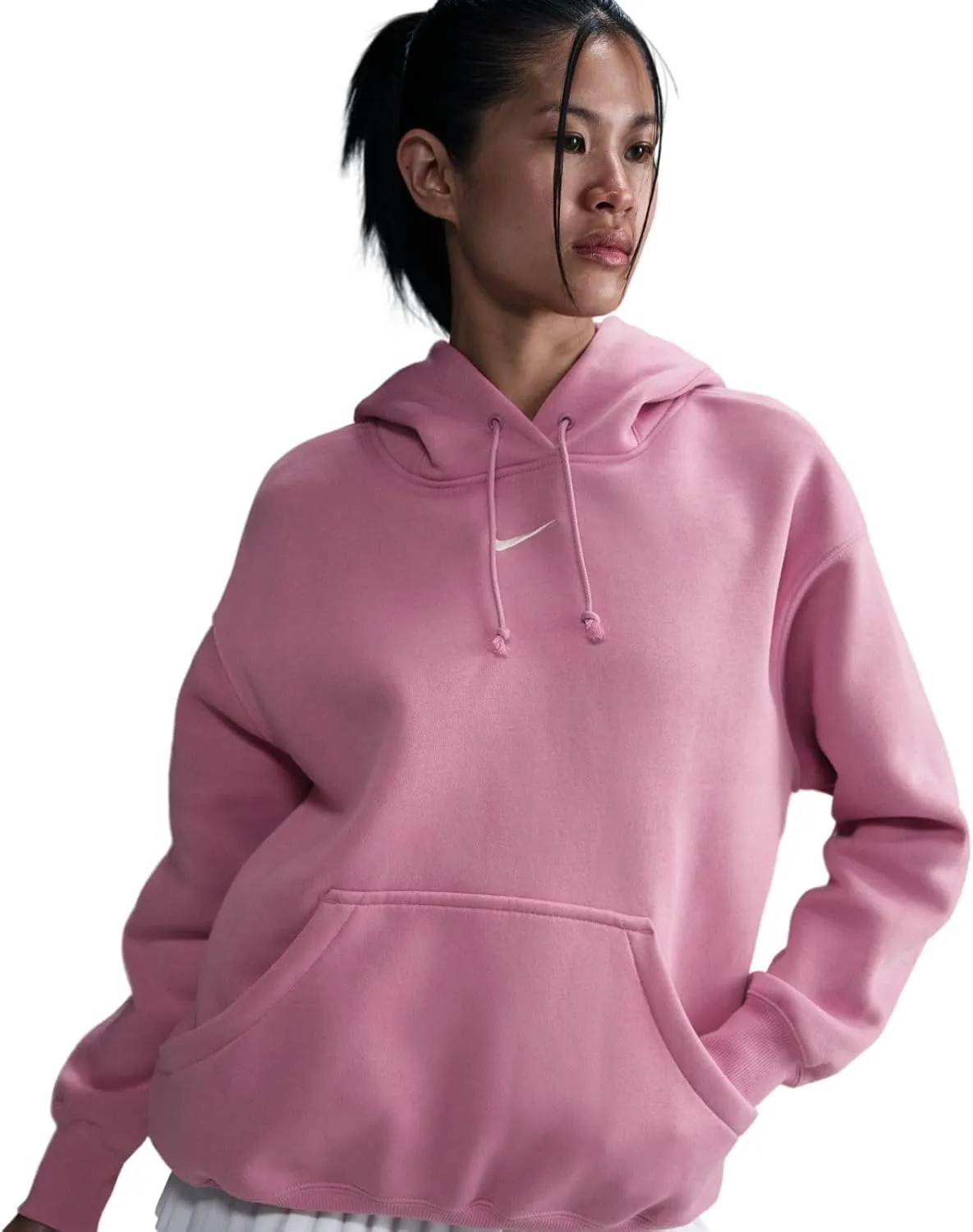 Nike Sportswear Phoenix Fleece Women's Oversized Pullover Hoodie (DQ5860-699, Elemental Pink/Sail)