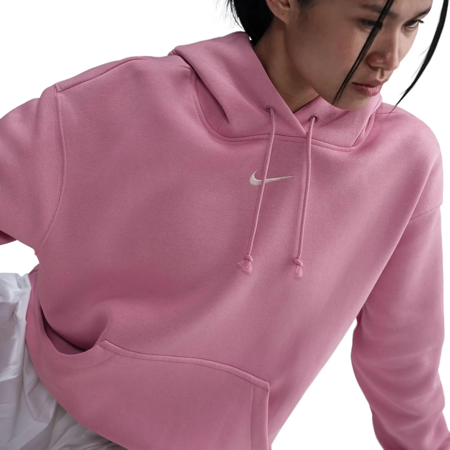 Nike Sportswear Phoenix Fleece Women's Oversized Pullover Hoodie (DQ5860-699, Elemental Pink/Sail)