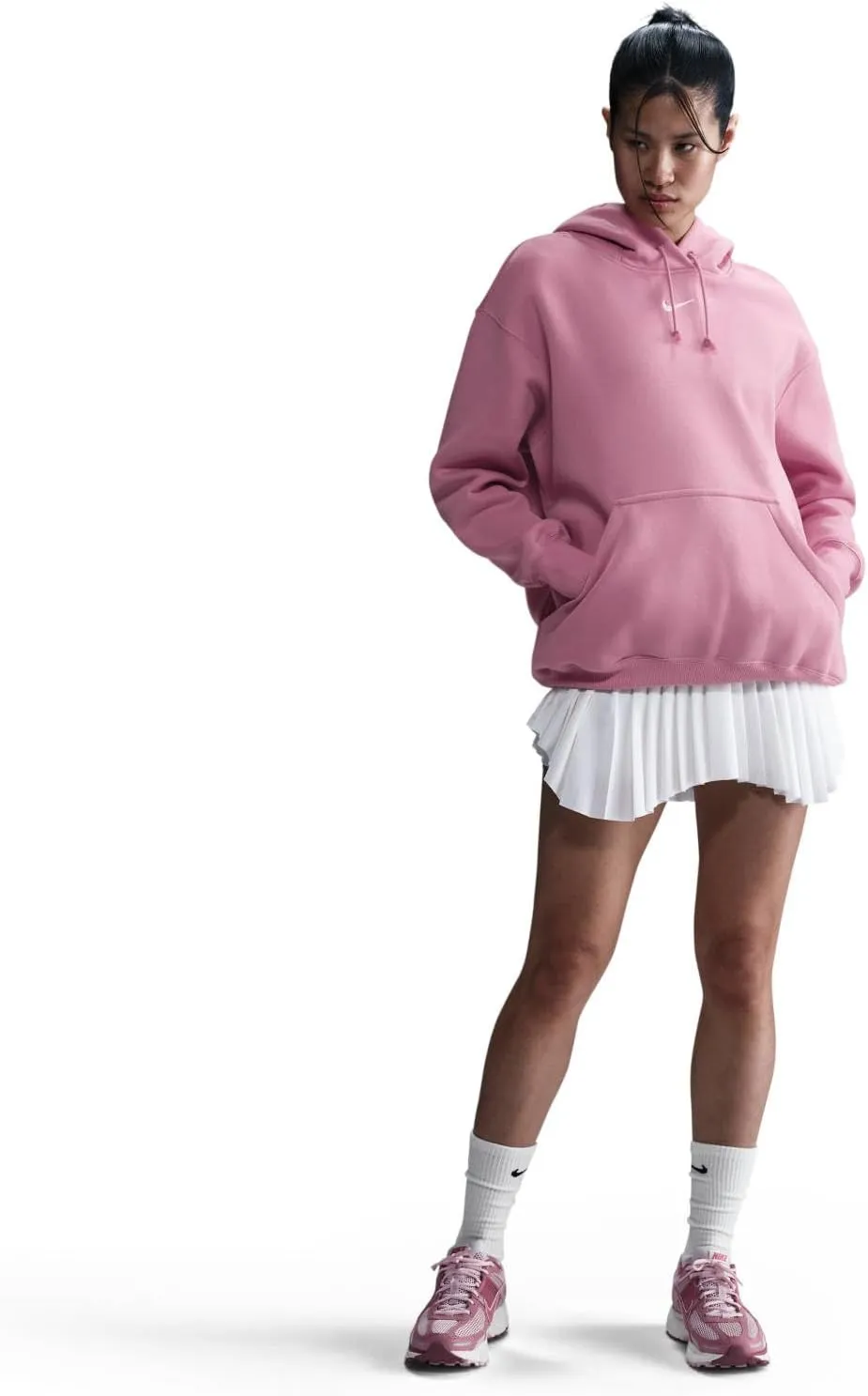 Nike Sportswear Phoenix Fleece Women's Oversized Pullover Hoodie (DQ5860-699, Elemental Pink/Sail)