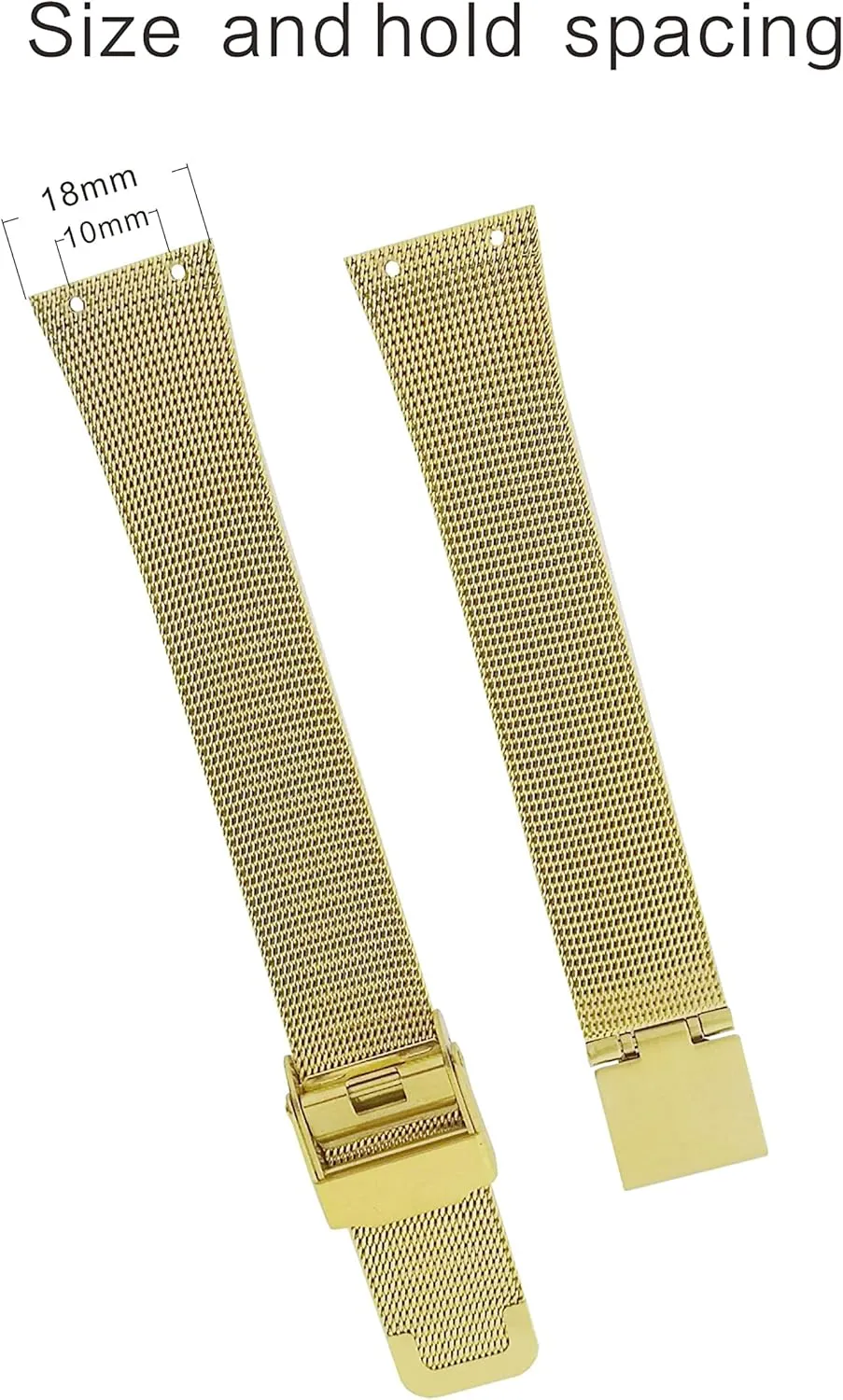 NZZXTO Replacement Watch Band for Bering Unisex Watch with Screw slim strap 18mm-14mm (hole spacing 10MM)