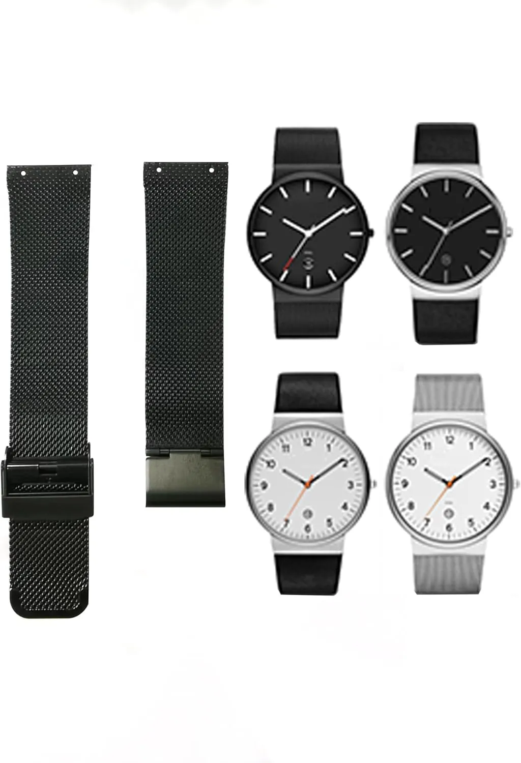 NZZXTO Replacement Watch Band for Skagen Unisex Watch with Screw slim strap 22mm-20mm (hole spacing 14MM)