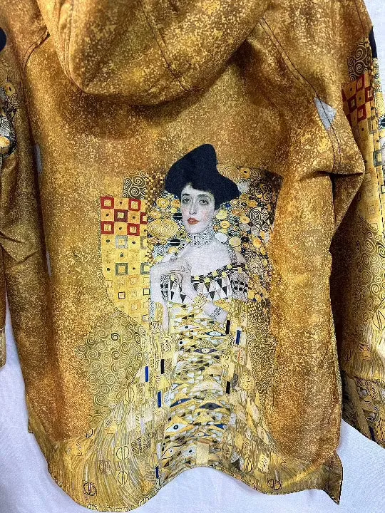 Oopéra Women's Reversible Fashionable Rain Coat Gustav Klimt "Lady in Gold"