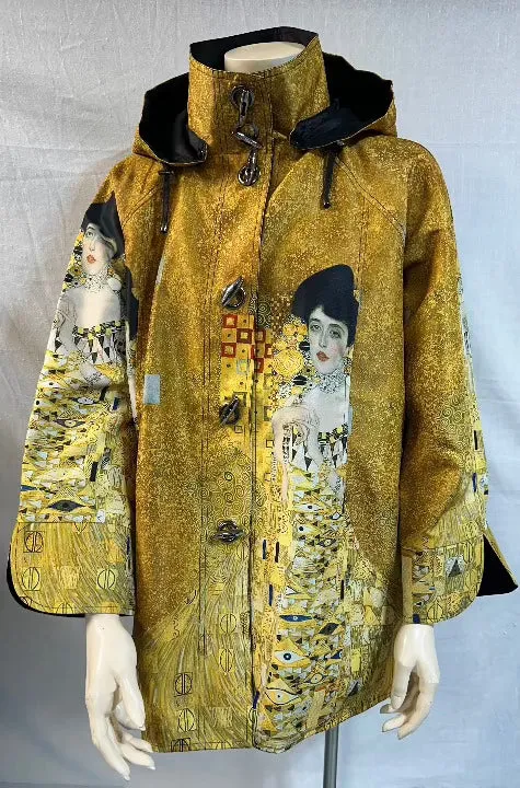Oopéra Women's Reversible Fashionable Rain Coat Gustav Klimt "Lady in Gold"