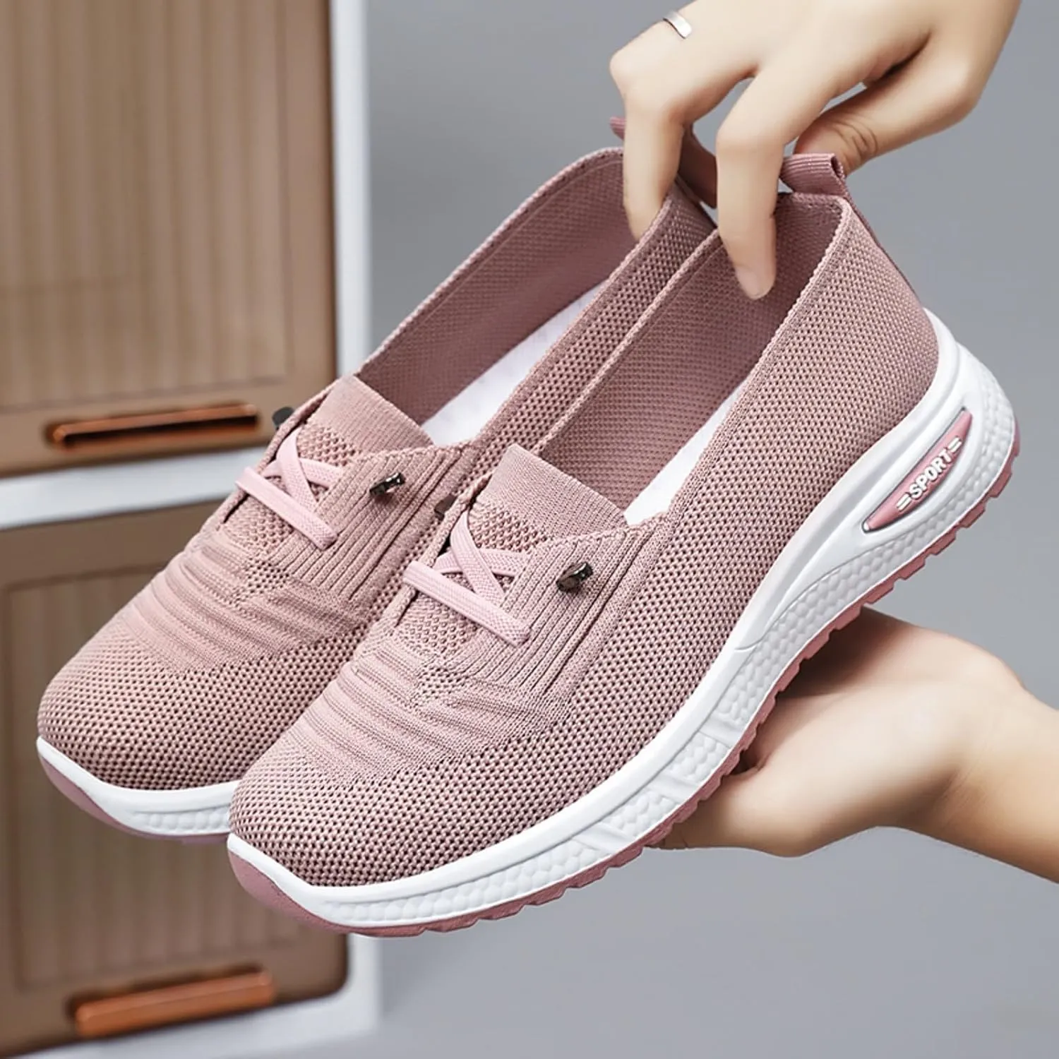 Orthopedic Shoes for Women, Womens Slip On Walking Sneakers Comfortable Mesh Non-Slip Shoes Breathable Tennis Shoes