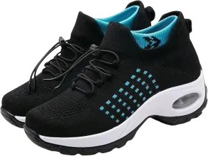 Orthopedic Sneakers Breathable Women Slip on Trainers Comfortable Shoes for Women Stretch Cushion Athletic Shoe Unisex Casual Thick Bottom Walking Shoe