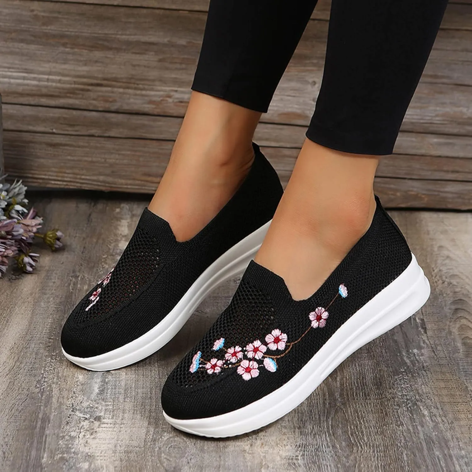 Orthopedic Sneakers for Women Slip On Walking Shoes with Arch Support Comfortable Casual Loafers Plantar Fasciitis Relief Foot Pain Diabetic Swollen Feet