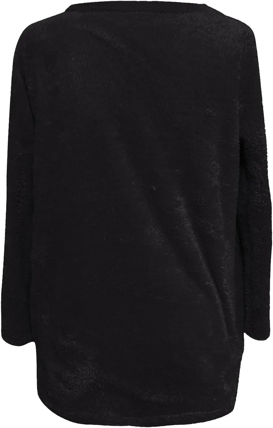 Oversized Fuzzy Fleece Sweatshirts for Women Fashion 2025 Parka Warm Outerwear Letter Print Loungewear with Pockets