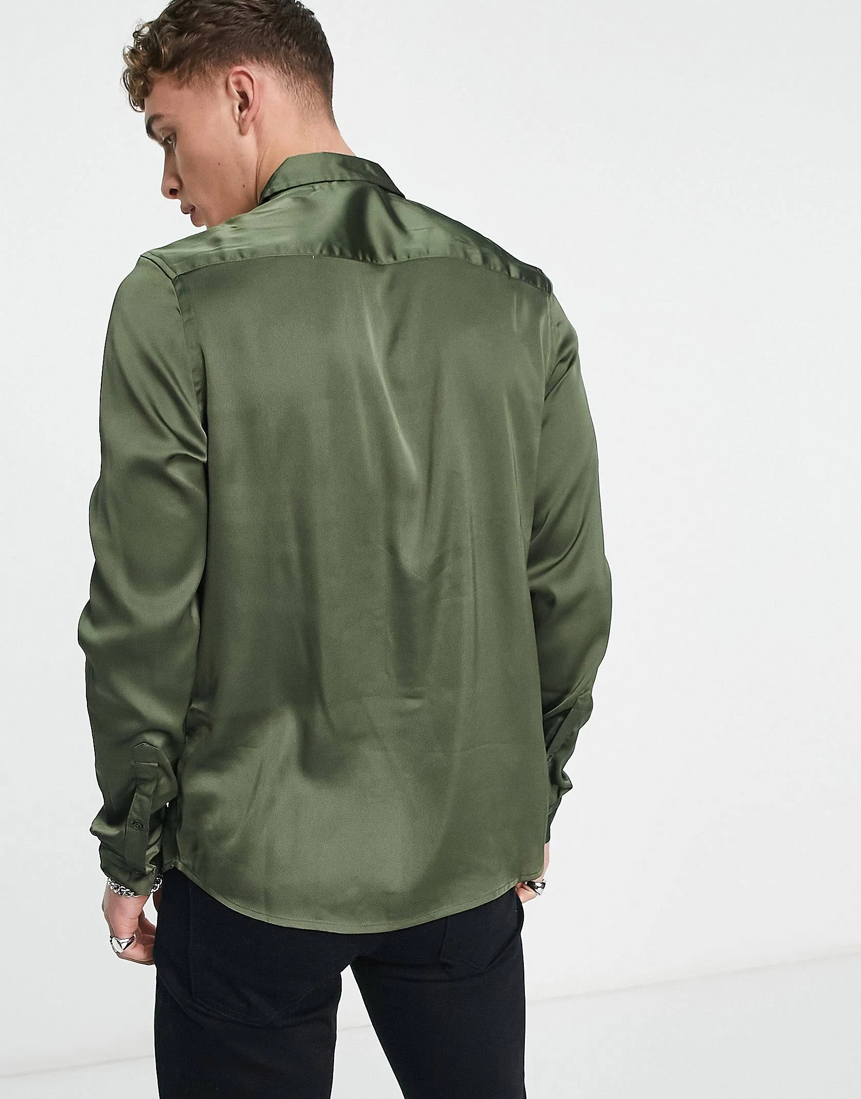 Party Button Up Satin Shirt