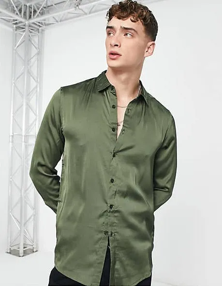 Party Button Up Satin Shirt