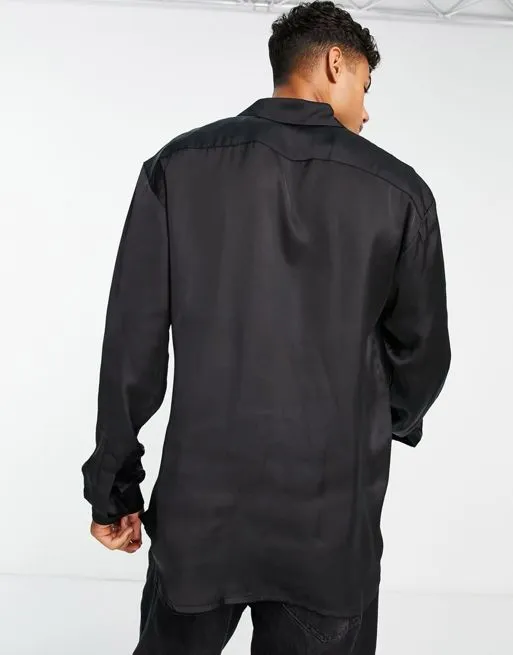 Party Button Up Satin Shirt