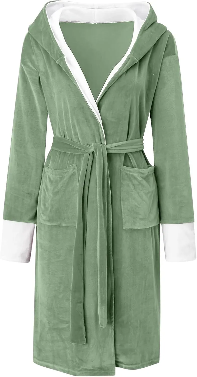 Plus Size Jacket Women Winter Coat Bathrobe Lengthened Shawl Bathrobe Home Clothes Long Sleeved Hoodies For Women