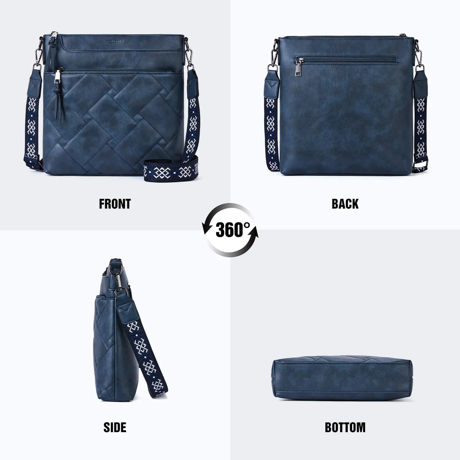 POIUGOYA Quilted Crossbody Bags for Women Trendy,Vegan Leather Medium Shoulder Handbags Travel Purse with RFID Card Slots