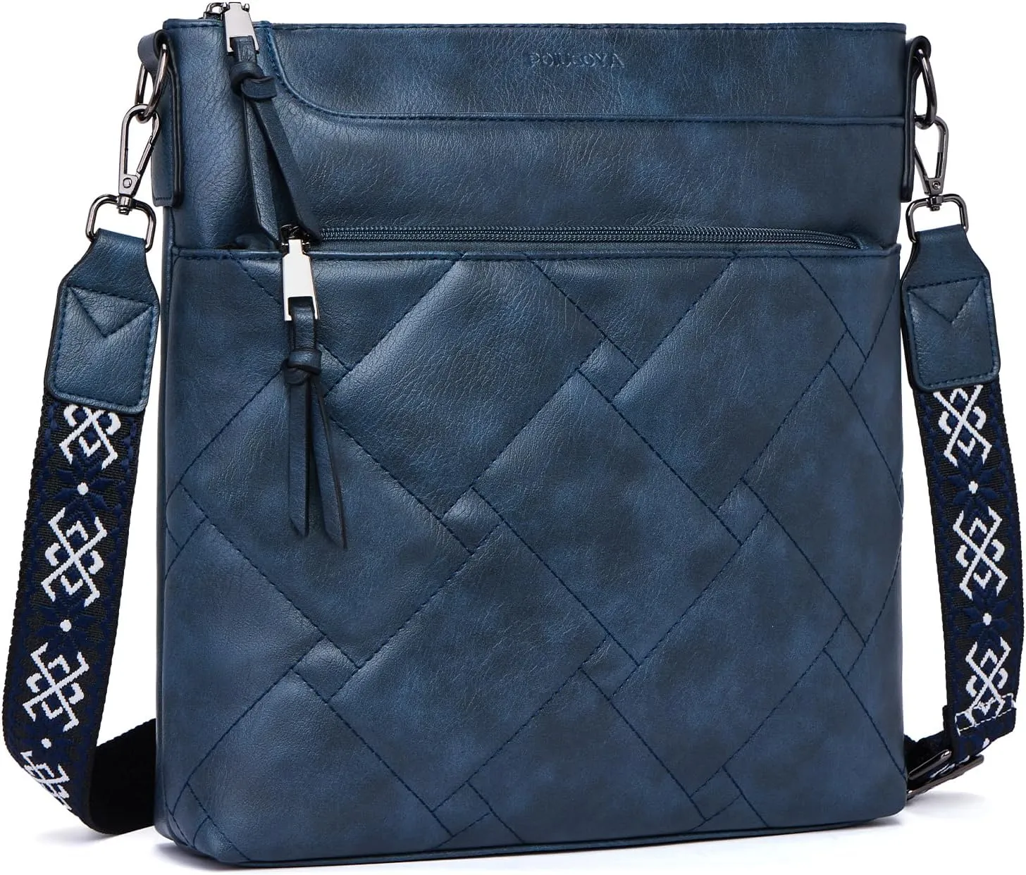 POIUGOYA Quilted Crossbody Bags for Women Trendy,Vegan Leather Medium Shoulder Handbags Travel Purse with RFID Card Slots