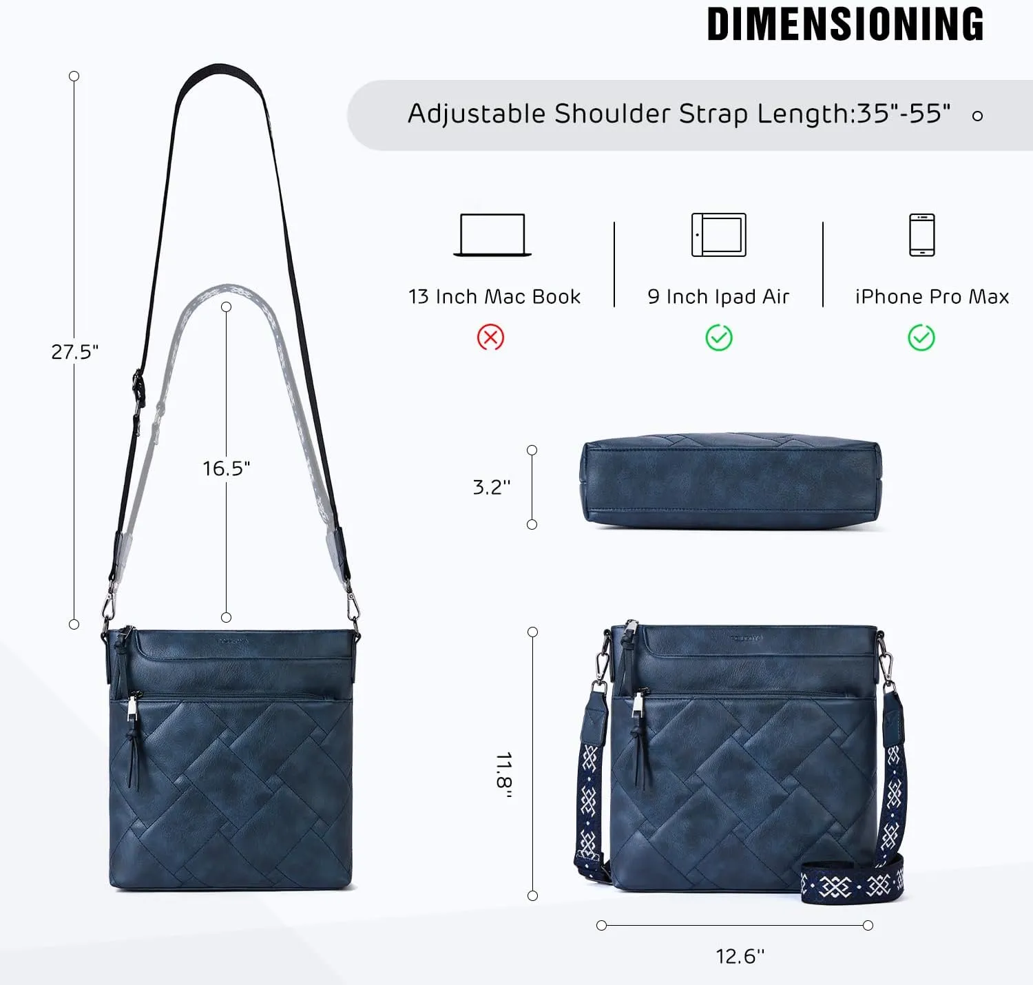 POIUGOYA Quilted Crossbody Bags for Women Trendy,Vegan Leather Medium Shoulder Handbags Travel Purse with RFID Card Slots