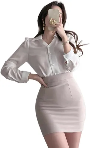 Professional Short Skirt Spring and Summer Slim High-Waisted Work Half Skirt Female