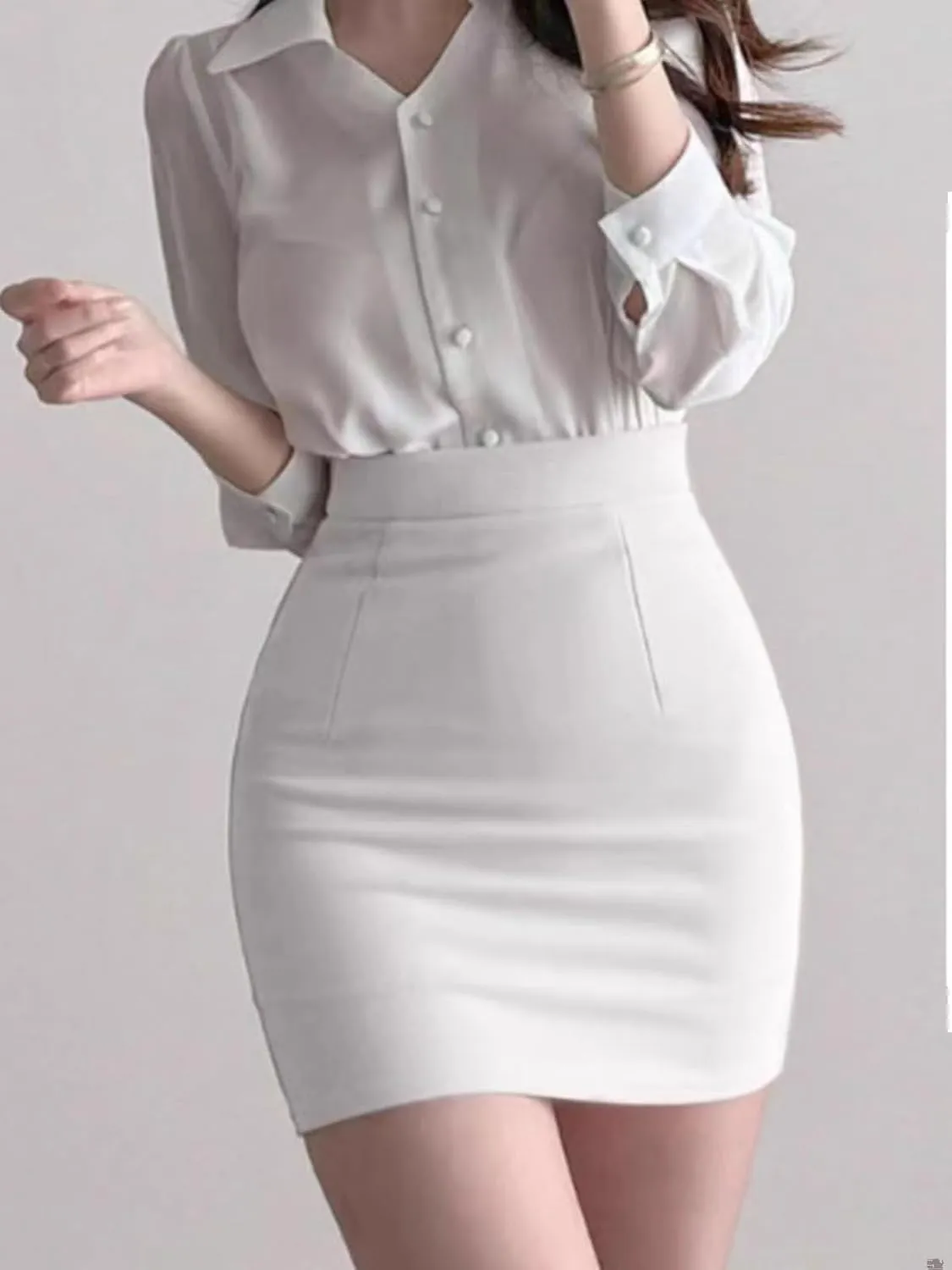 Professional Short Skirt Spring and Summer Slim High-Waisted Work Half Skirt Female