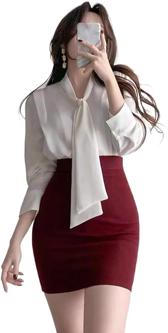 Professional Short Skirt Spring and Summer Slim High-Waisted Work Half Skirt Female