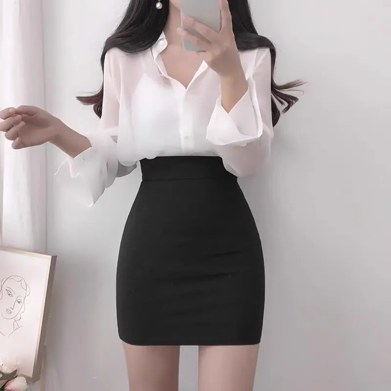 Professional Skirt Female Spring Slim High-Waisted Casual Short Skirt
