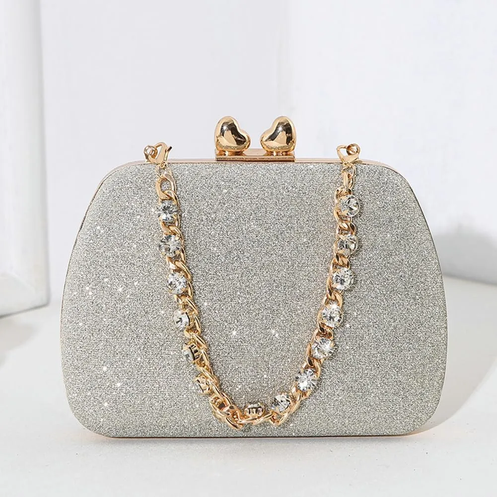 Quilted Clutch Purses for Women Glitter Evening Handbag Wedding Party Ladies Crossbody Square Box Bag 2025