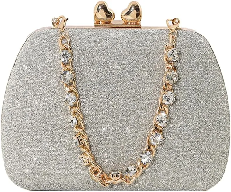 Quilted Clutch Purses for Women Glitter Evening Handbag Wedding Party Ladies Crossbody Square Box Bag 2025
