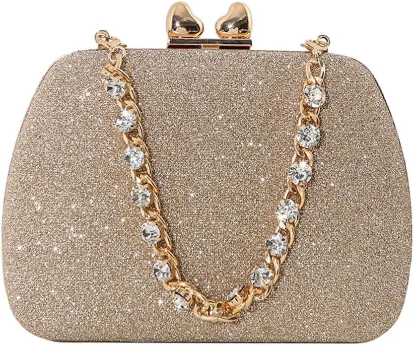 Quilted Clutch Purses for Women Glitter Evening Handbag Wedding Party Ladies Crossbody Square Box Bag 2025