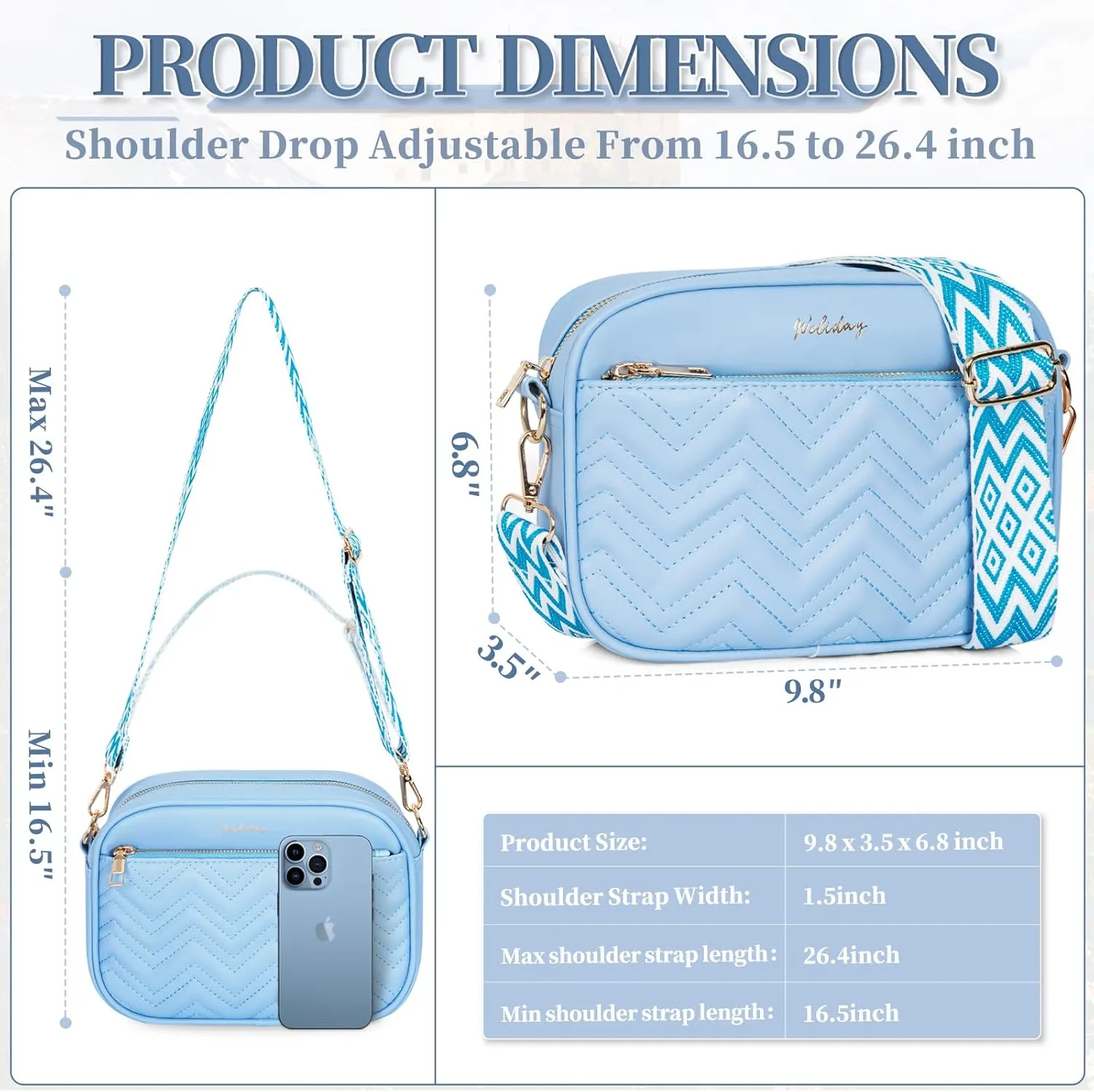 Quilted Crossbody Bags for Women Vegan Leather Shoulder Handbags Purses for Women with Adjustable Wide Strap